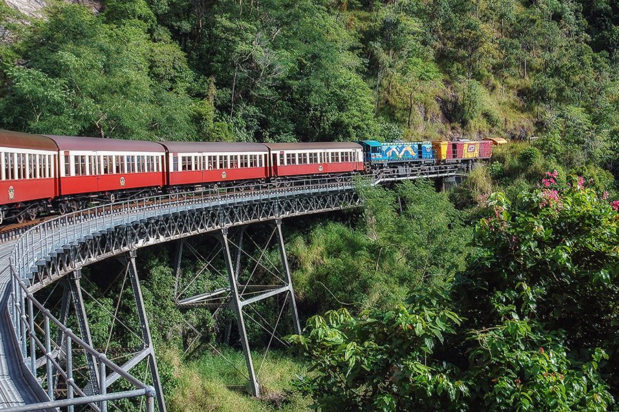 Colourful Kuranda train