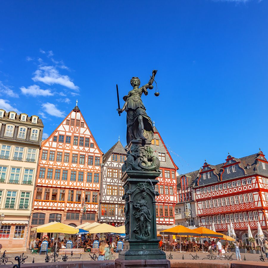 Old town square Romerberg in Frankfurt