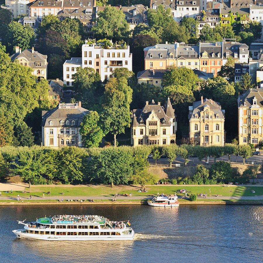 The embankment to the south of the Main River in Frankfurt