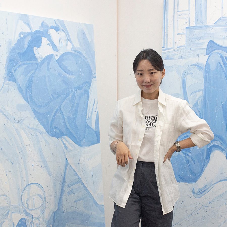 Jiyoon Jeong stands at the Stroll Gallery