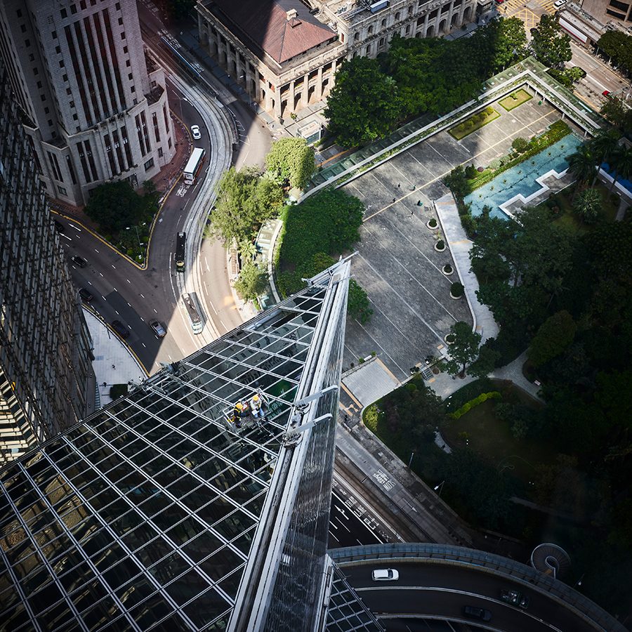 Aerial view of the old Bank of China