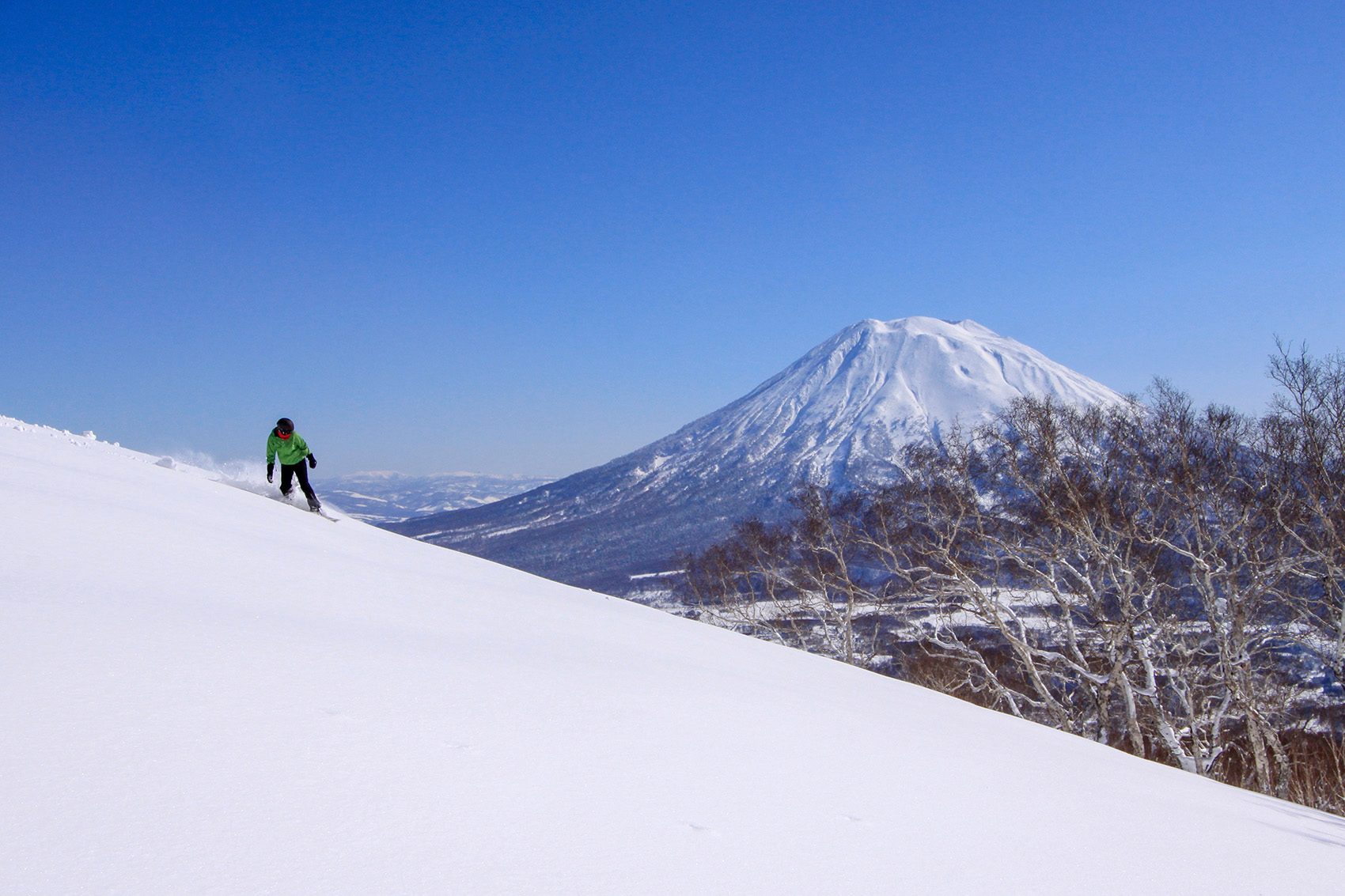 A person walking on ice mountain