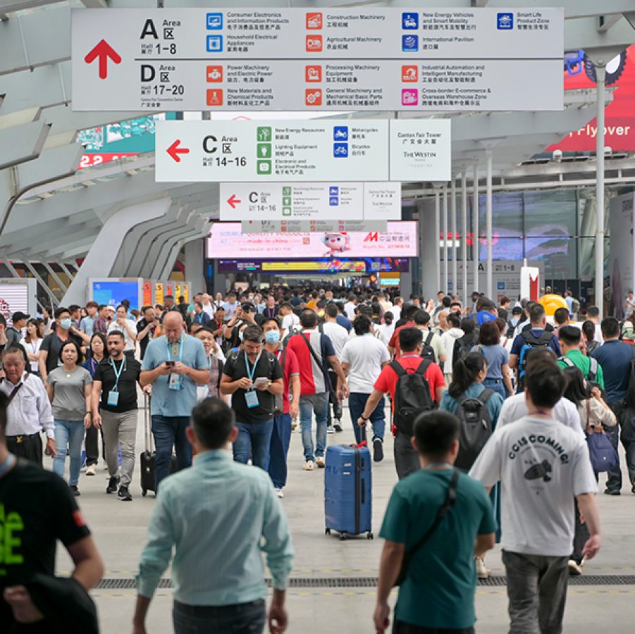 People walking through the first phase of Canton Fair