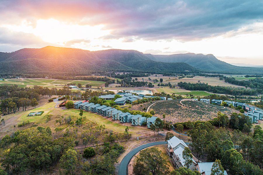 Wide shot of Elysia Wellness Retreat, Hunter Valley, Australia