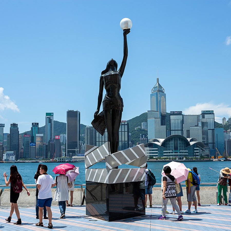 A bronze statue of Hong Kong Film Awards