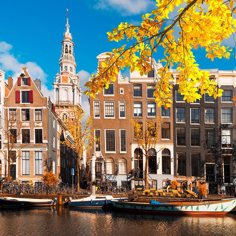 A river and street in Amsterdam
