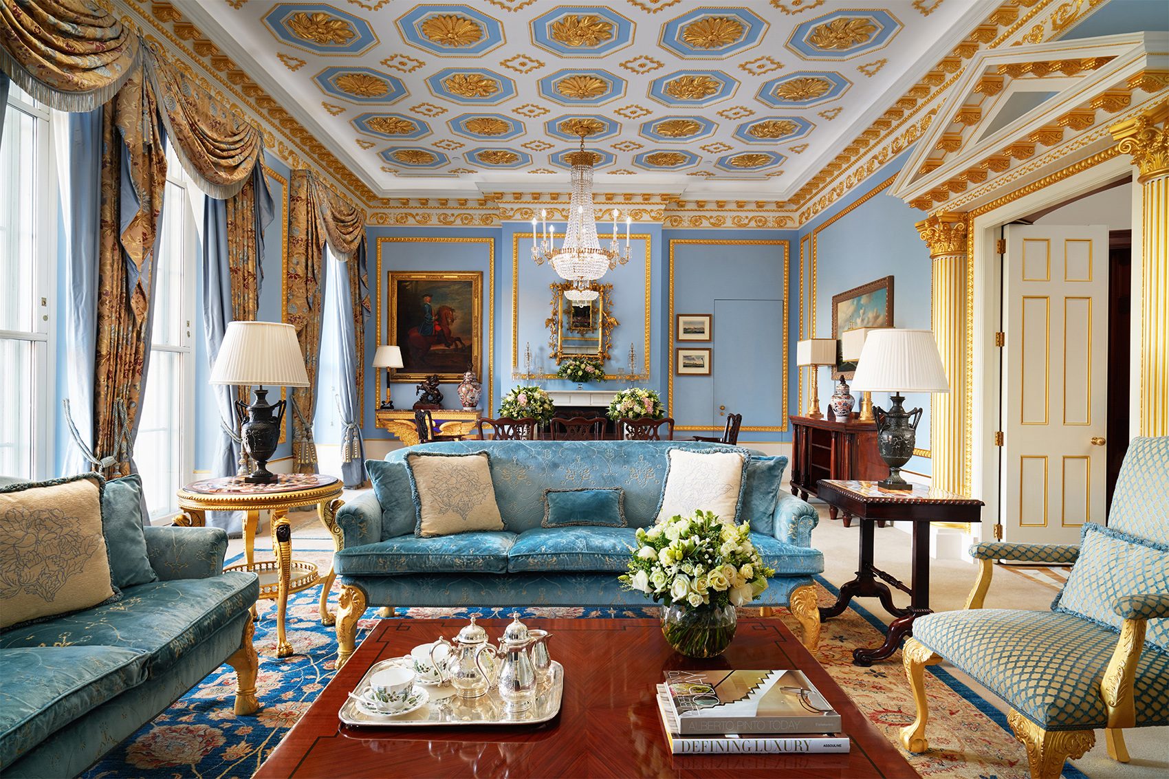 Royal suite lounge at the Lanesborough London