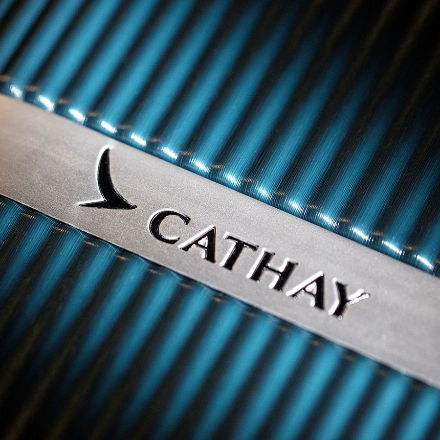 Close up to Cathay's Suitcase logo