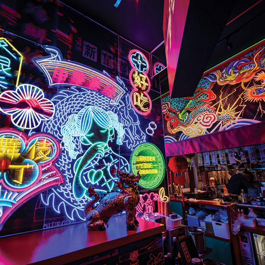 Neon restaurant in Tokyo