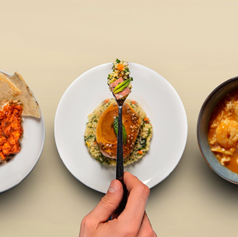 Three global dishes
