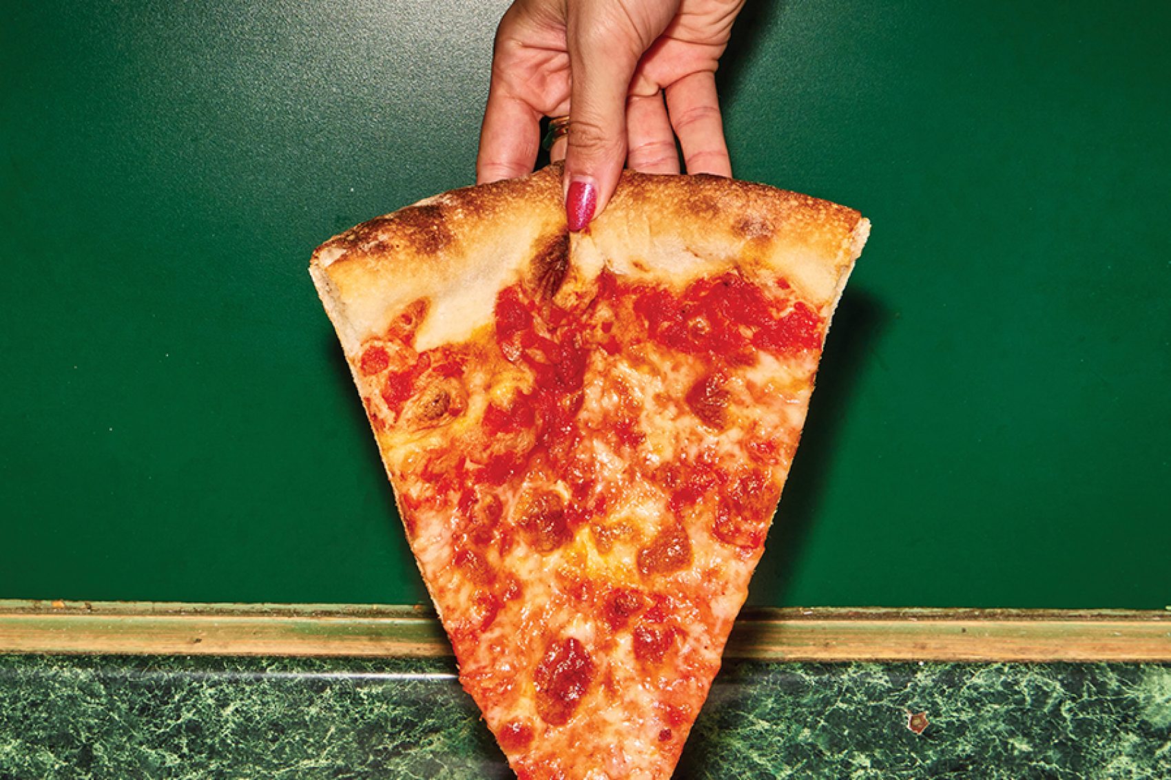 A piece of big pizza