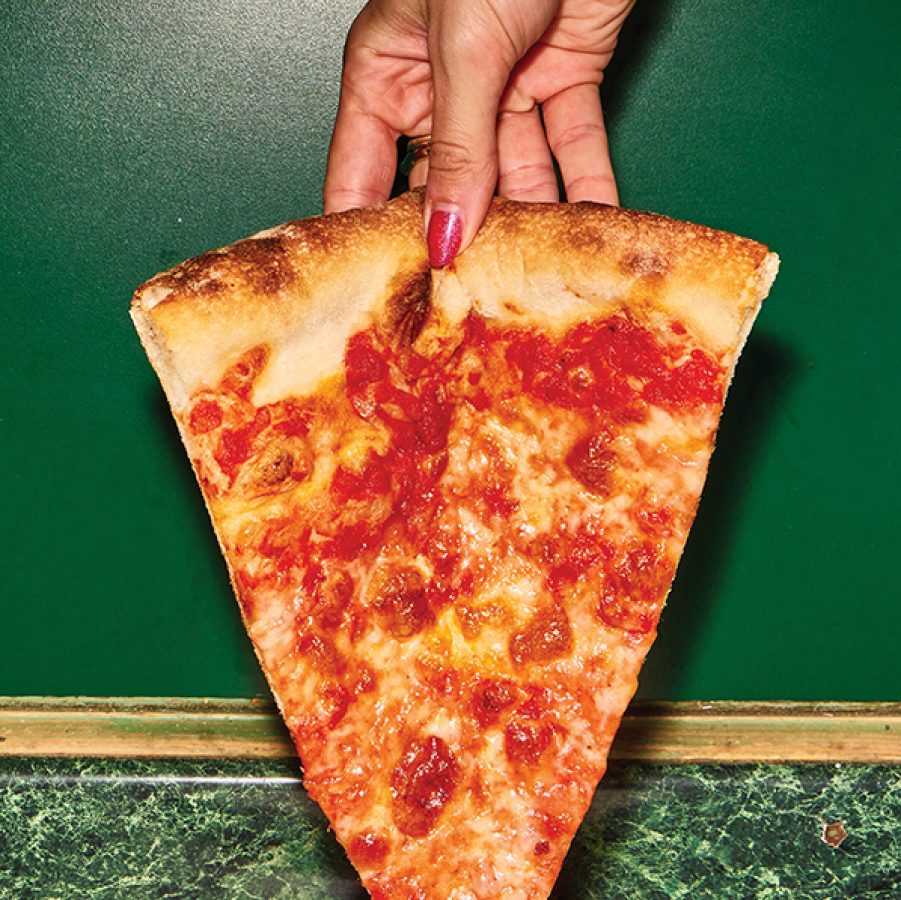 A piece of big pizza