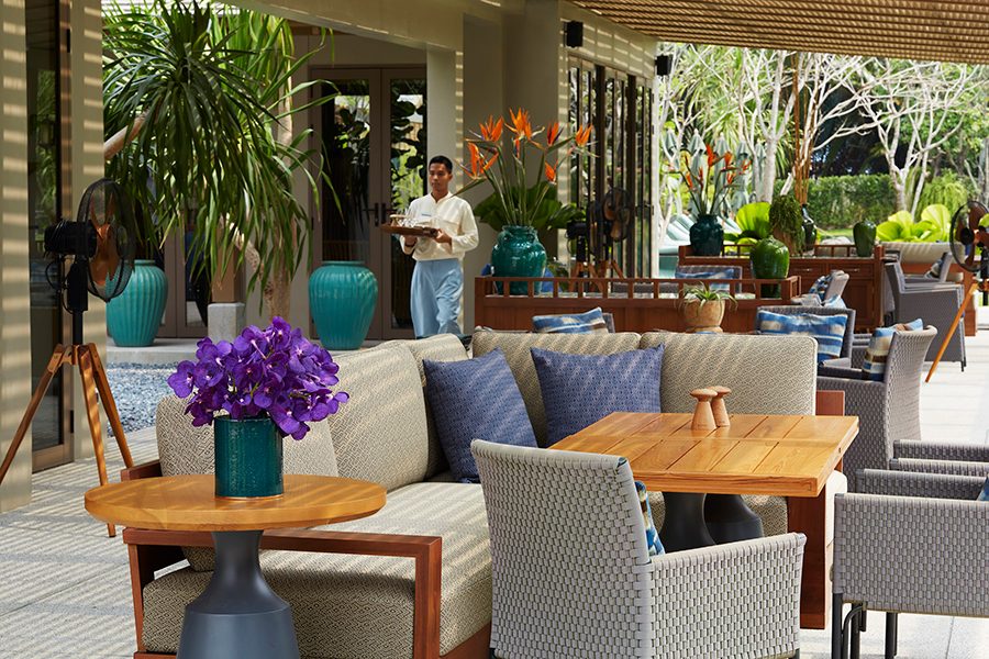 A staff at an outside area at Rakxa
