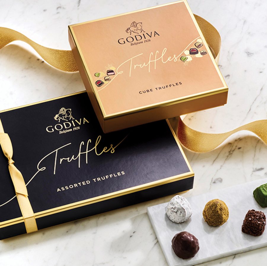 A gift box of assorted chocolates from GODIVA