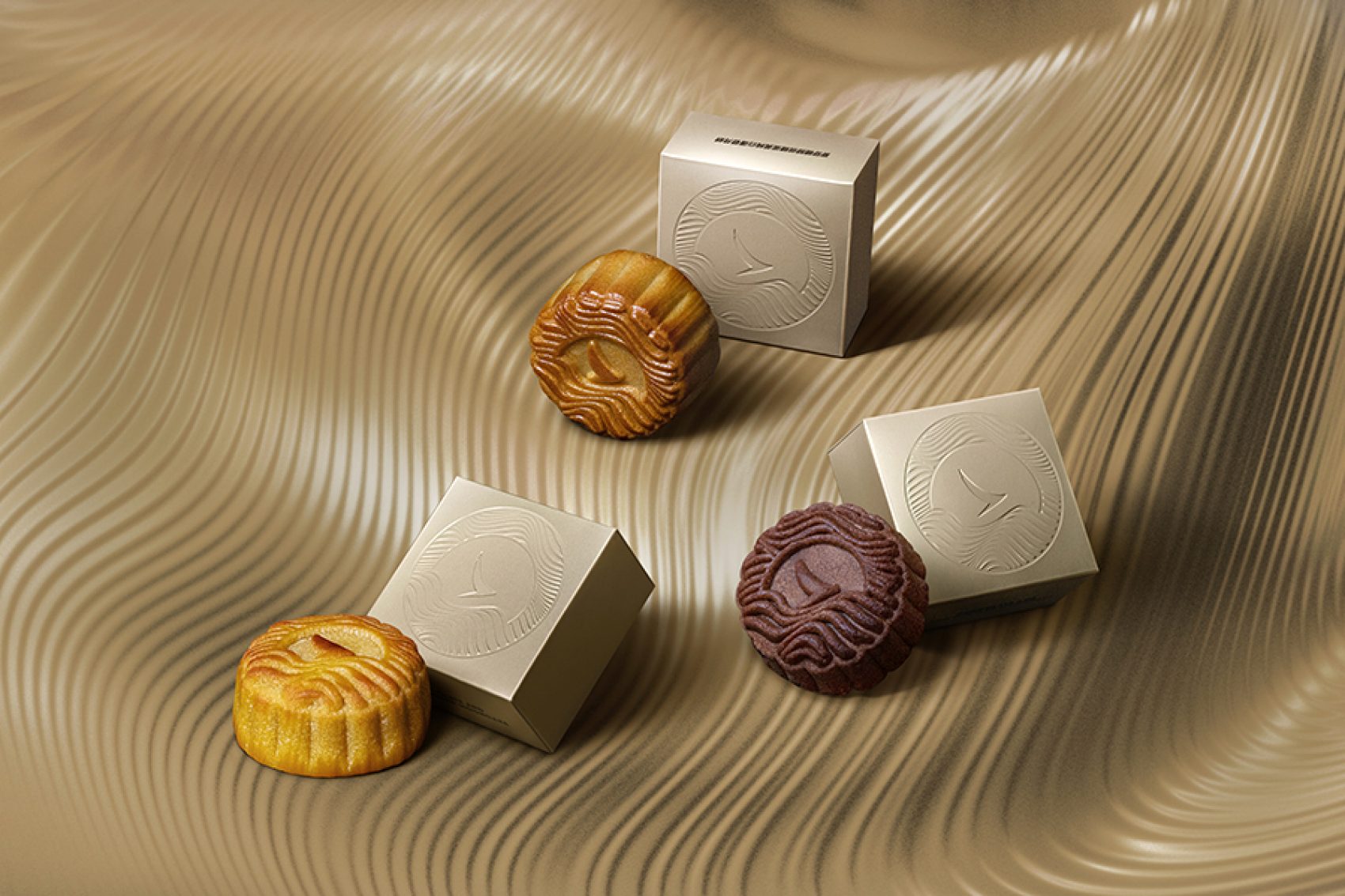 Three different kinds of mooncakes from the Cathay Assorted Mini Mooncake collection