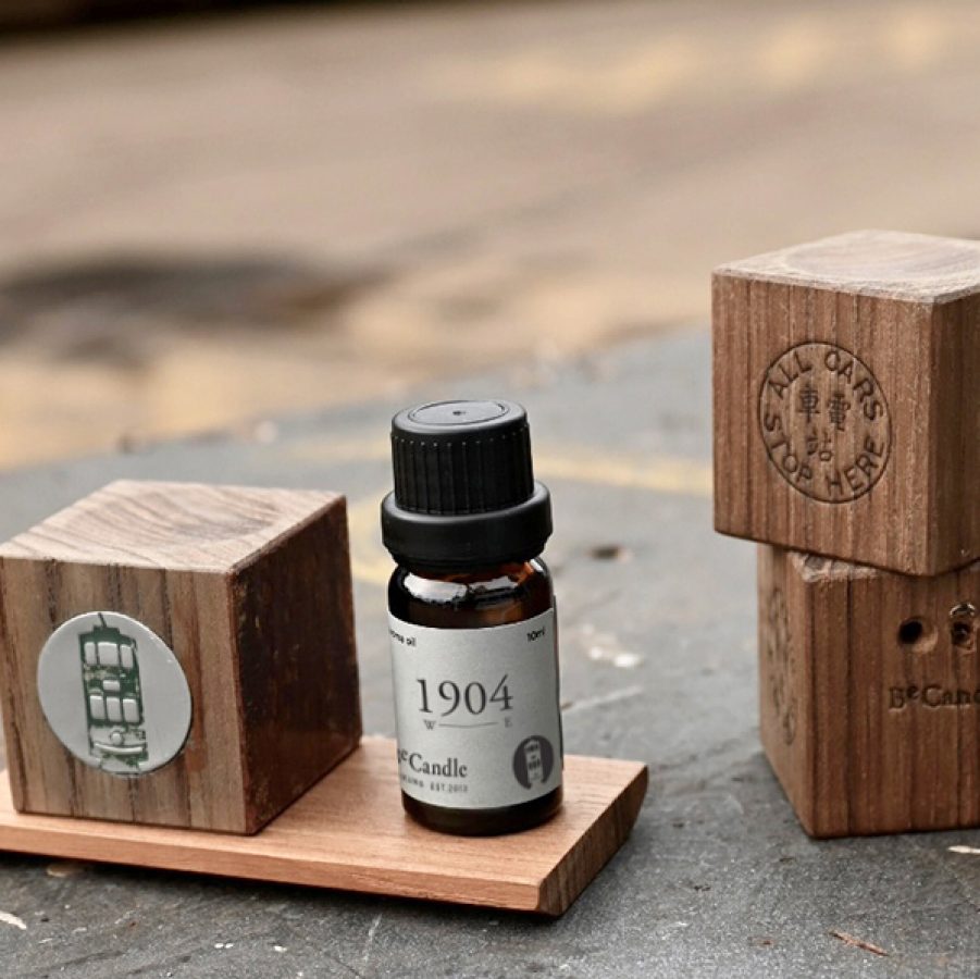 A display of 1904 fragrance wood product from BeCandle