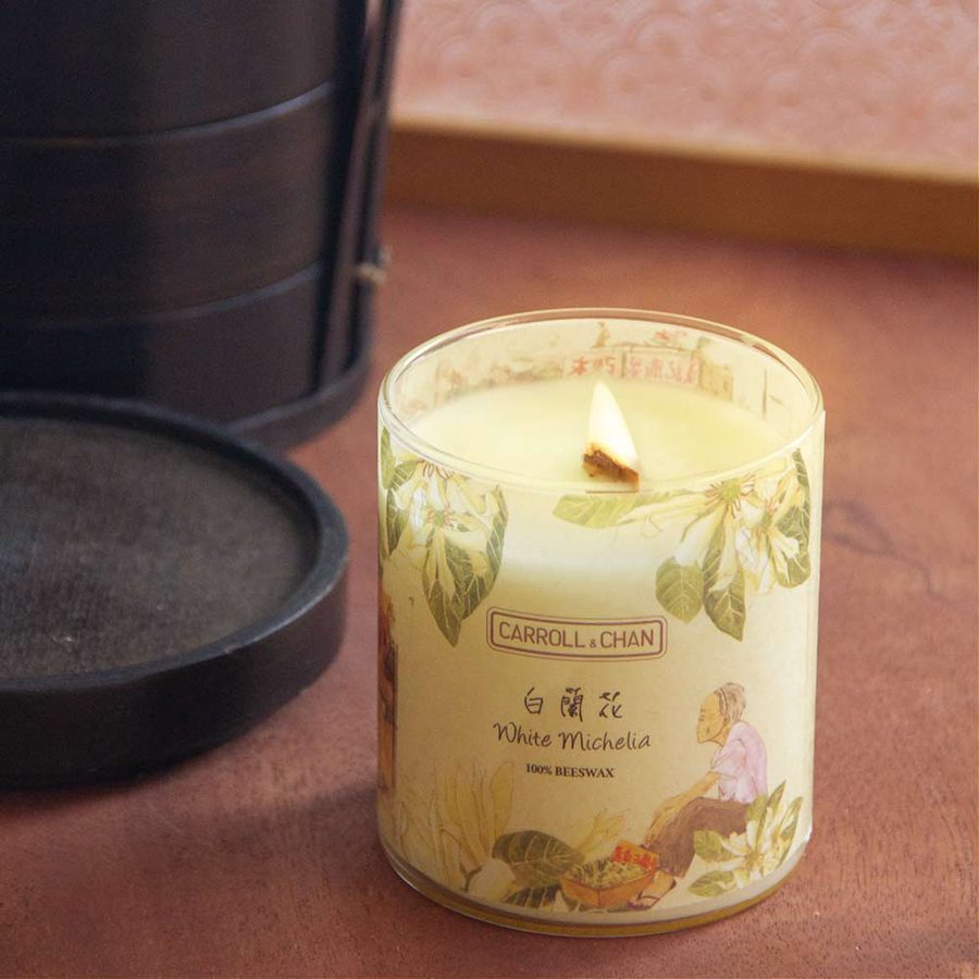 A display of White Michelia scented candle from Carroll&Chan