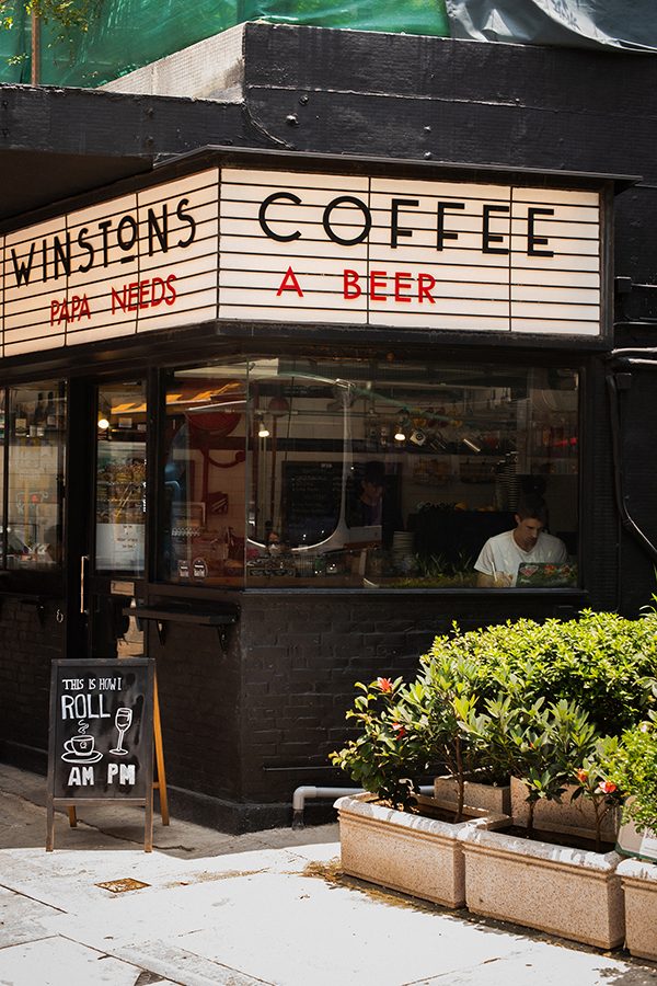 Exterior of Winstons Coffee