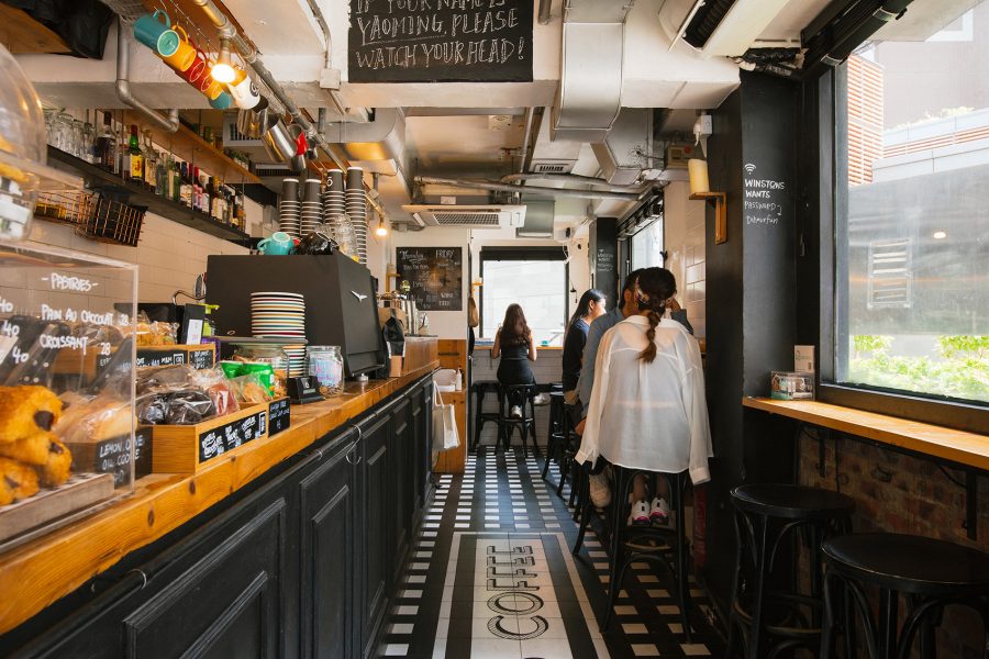 Interior of Winston’s Coffee in Sai Ying Pun