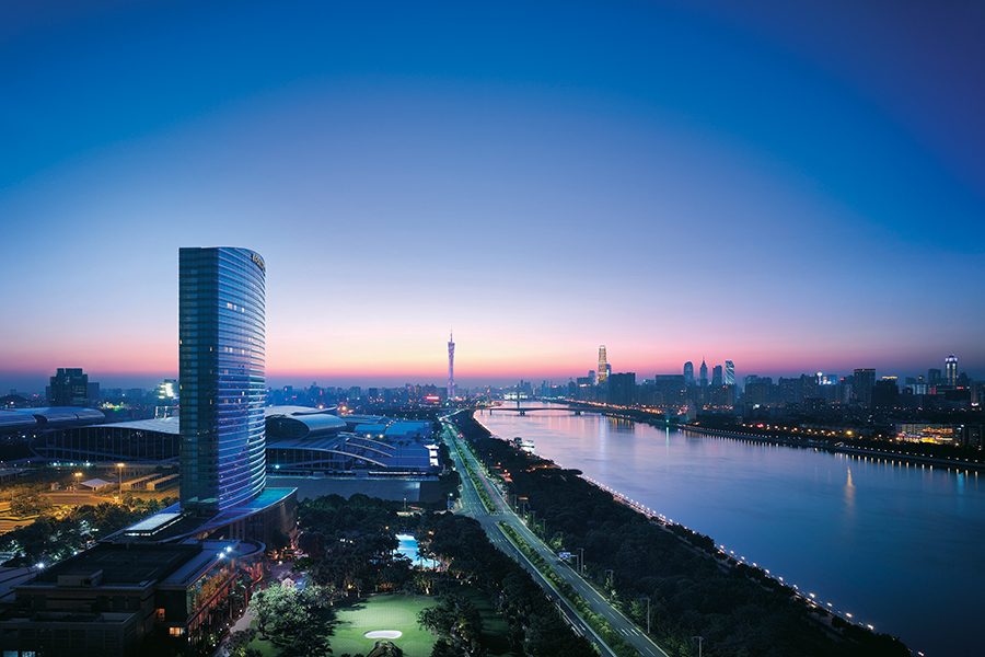 An exterior photo of Shangri La Guangzhou