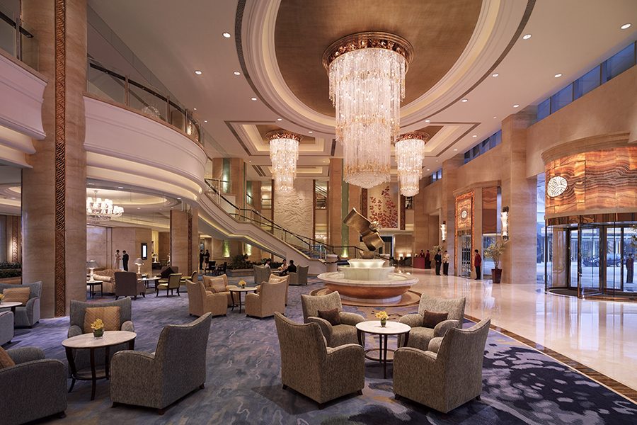A photo of the lobby at Shangri La Guangzhou
