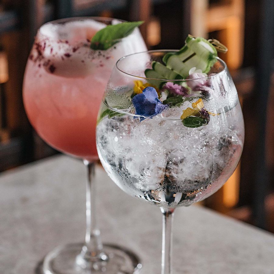 Two glasses of drinks at Sugar