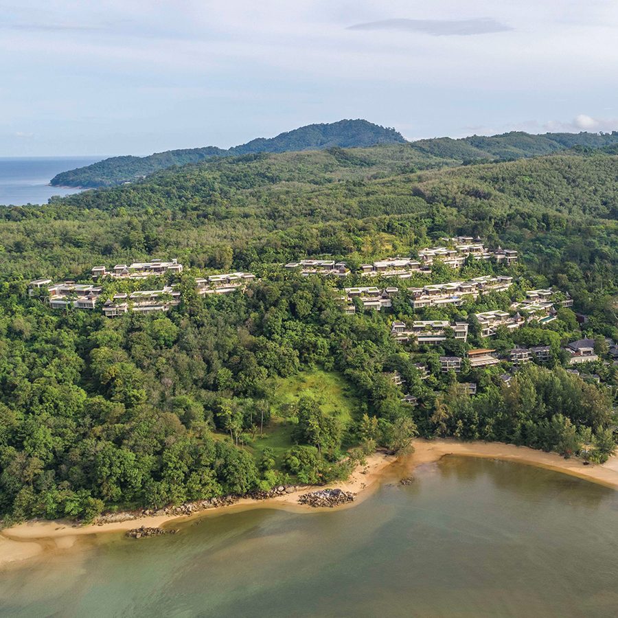 An aerial view of the forest surrounding Anantara Layan Phuket Resort, Thailand