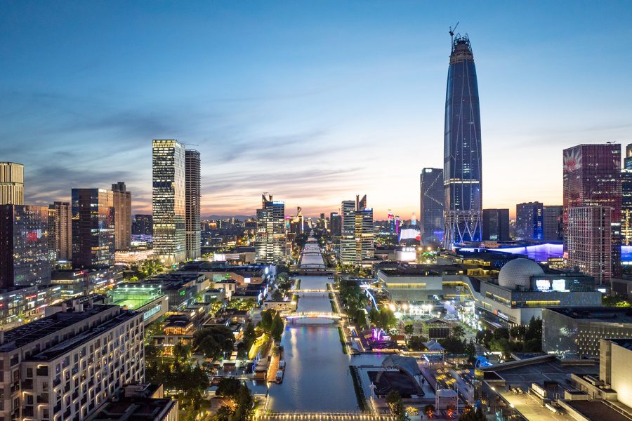 Night view of Ningbo