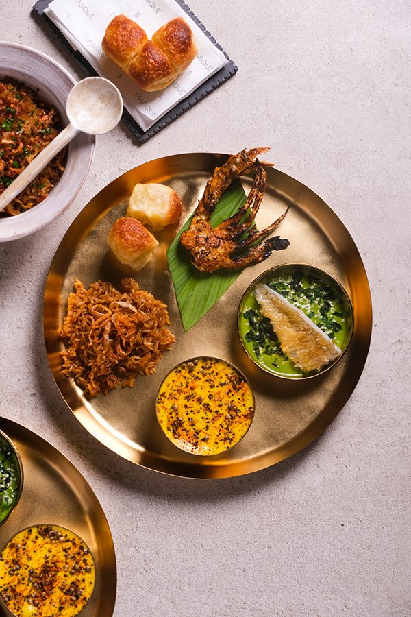 Dishes of food at Masque restaurant