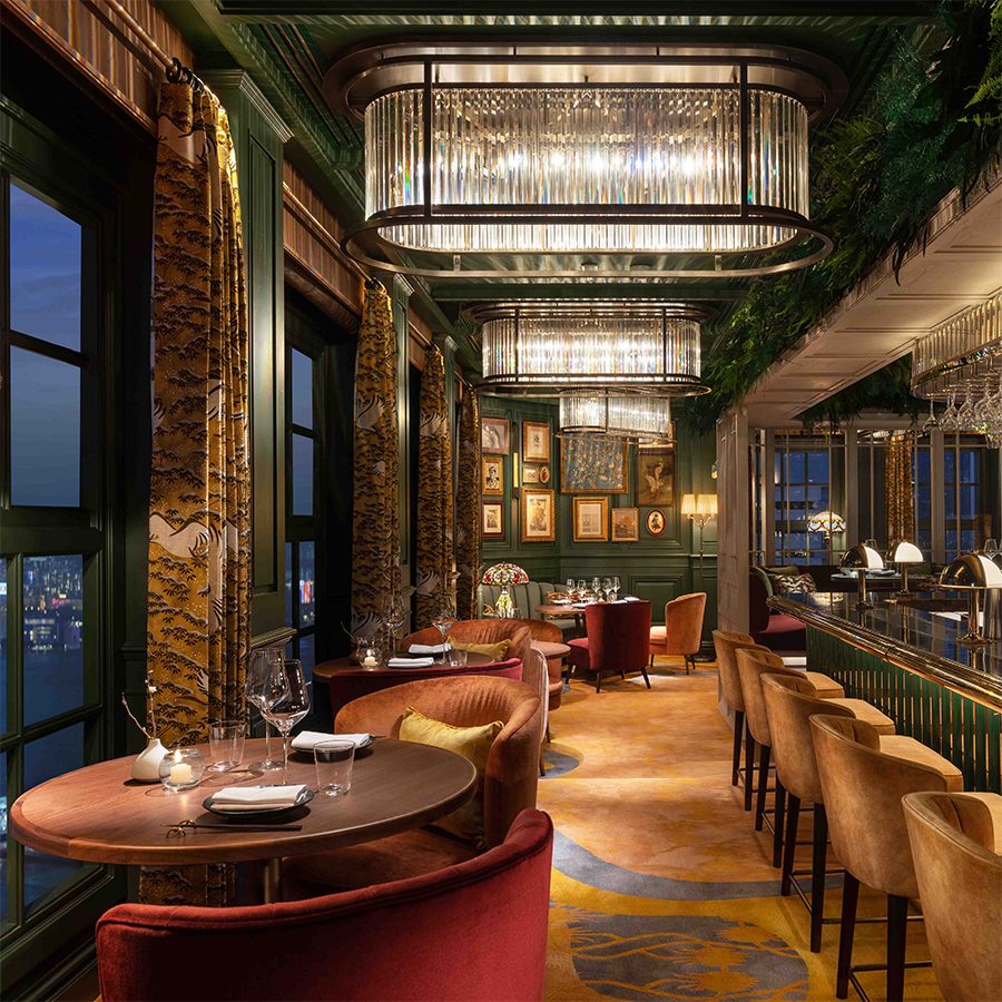 Interior of The Aubrey, an izakaya and cocktail bar at The Mandarin Oriental Hong Kong