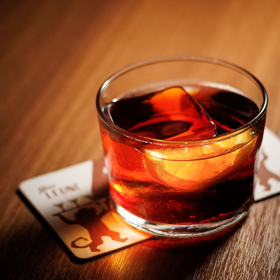 A glass of Bar Leone’s signature Negroni