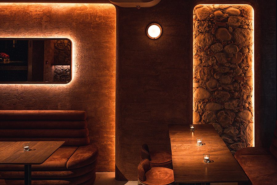 Interior of The Savoury Project, a bar in Hong Kong 