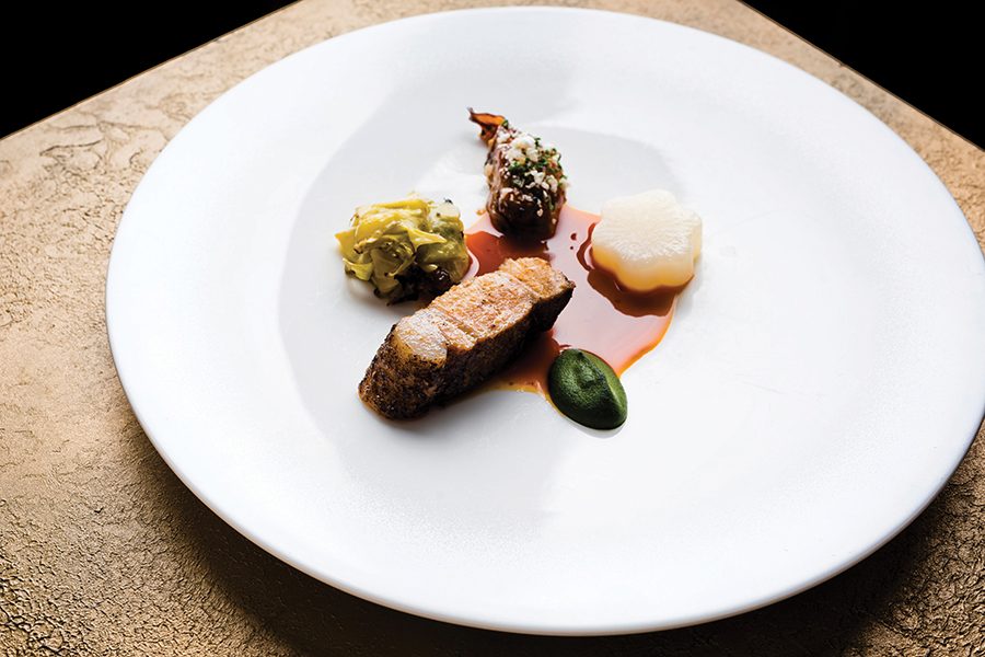 Mangalica pork dish at Opheem, Birmingham