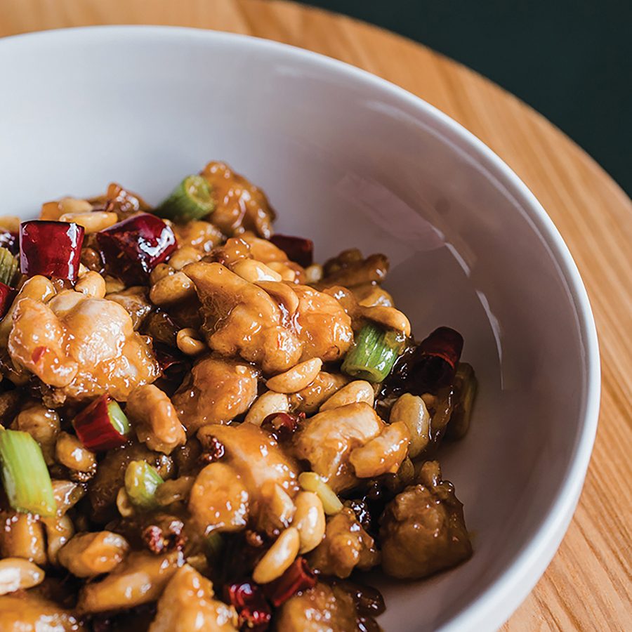A bowl of gong bao chicken at Yikouchi, Birmingham