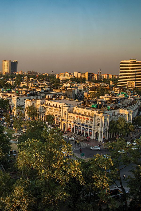 Connaught Place and other buildings in New Delhi