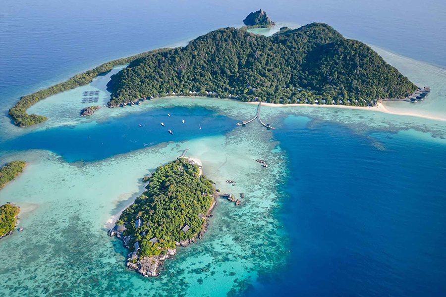 Aerial view of Bawah Reserve, Indonesia