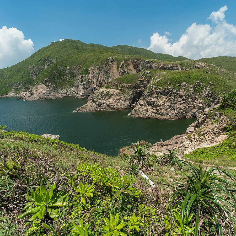 A bay at Tung Lung Chau in Hong Kong in the daytime. 