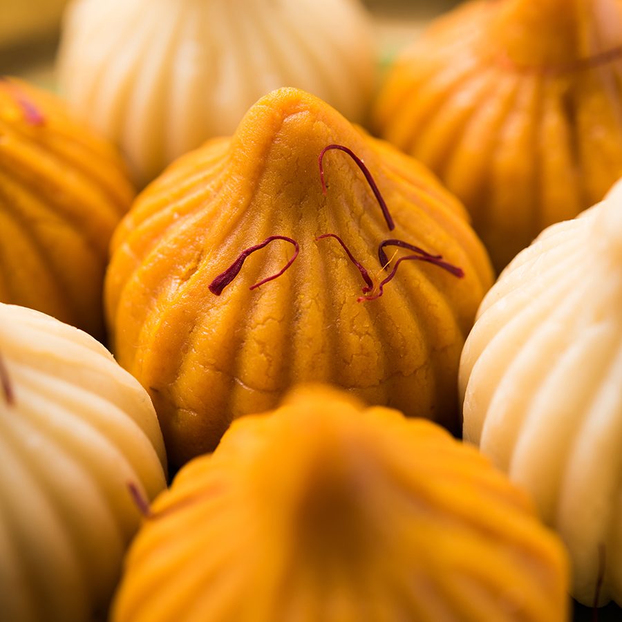 A closeup of Indian sweet dumplings