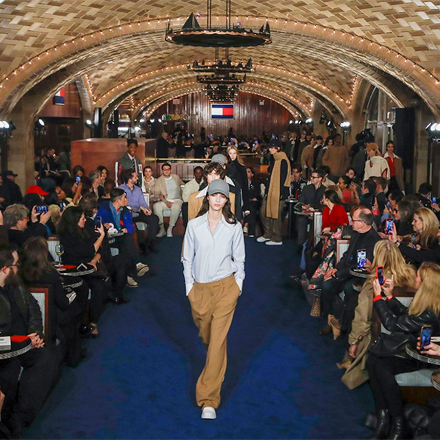 Models walking at a Tommy Hilfiger clothing collection during a fashion show 