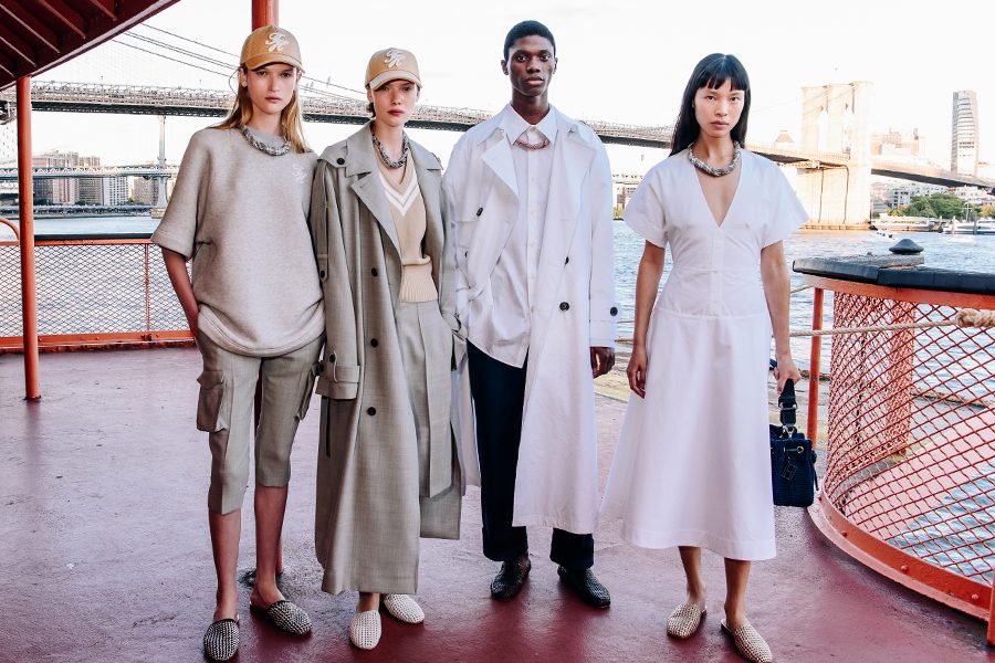 Models lined up, dressed in Tommy Hilfiger clothing
