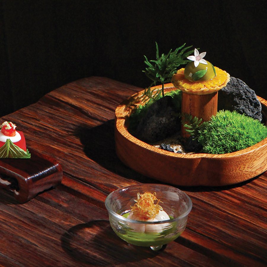 Trio of desserts served at Gia