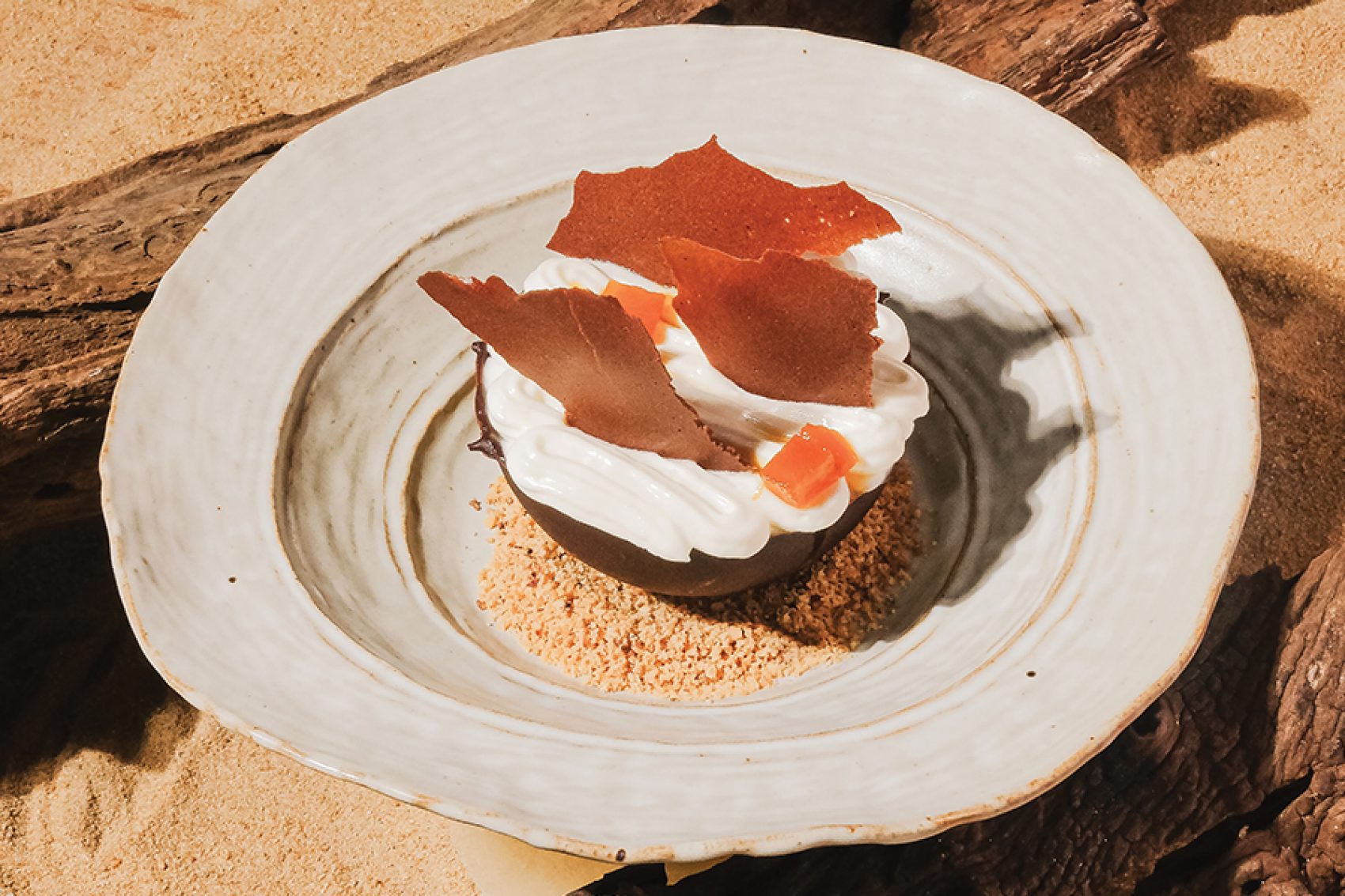 A beautifully plated pastry at Habakuk