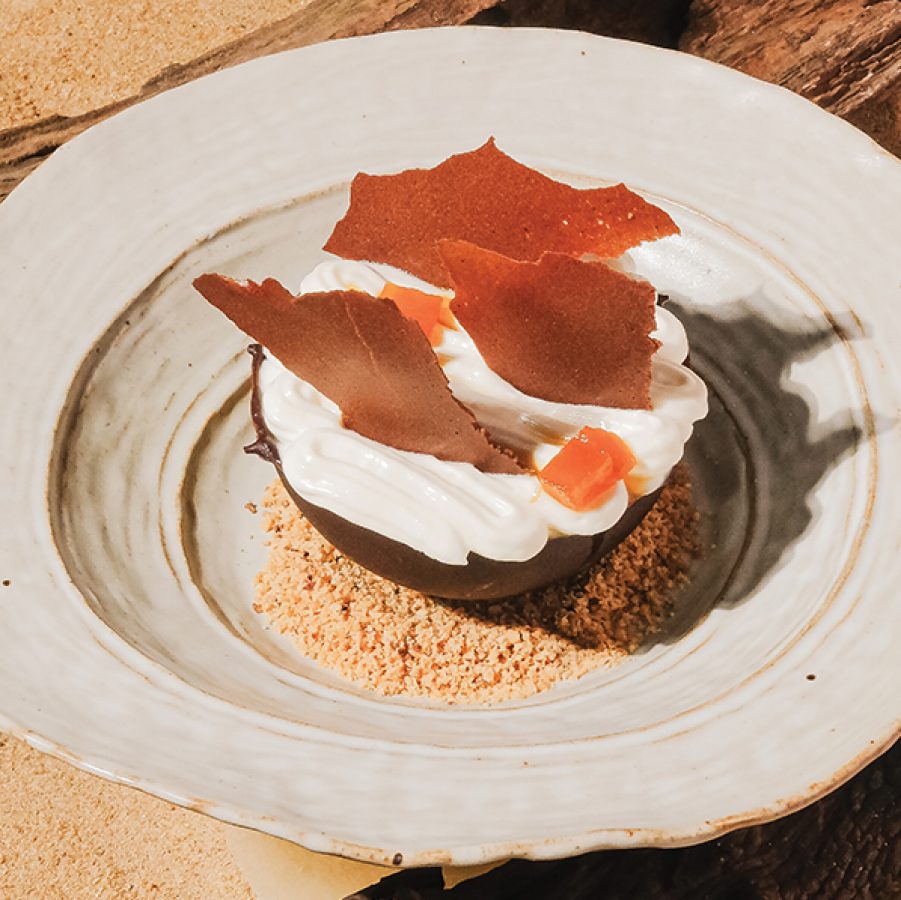 A beautifully plated pastry at Habakuk