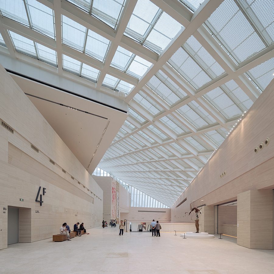 Architectural details inside Bai’etan Greater Bay Area Art Center