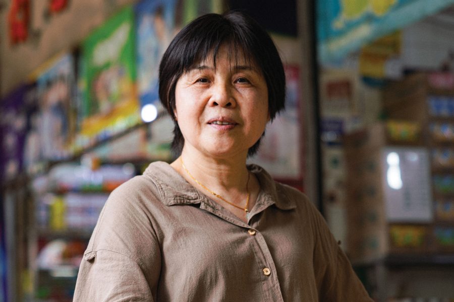 A portrait of Yip Choi-sheung, owner of Nam Cheong Shop in Shek Kip Mei, Hong Kong