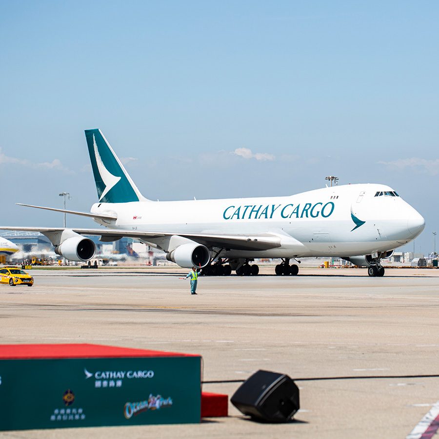 Cathay Cargo plane on the tarmac