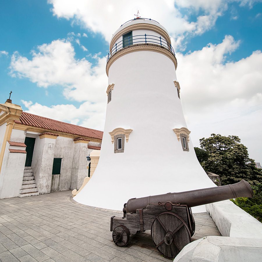 Guia Fortress, a landmark in Macao that encompasses a lighthouse and a chapel. 