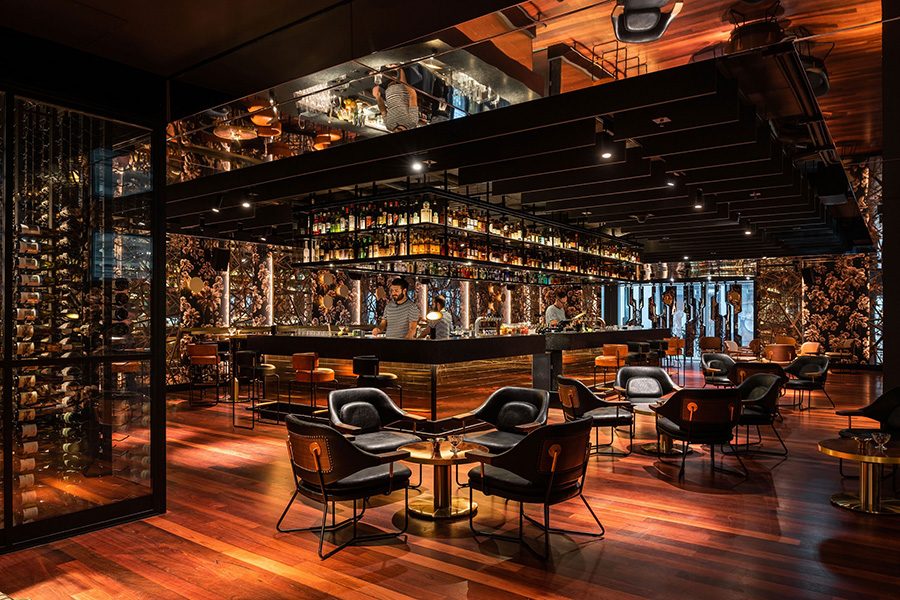 Interior shot of Santini Bar at QT Perth.