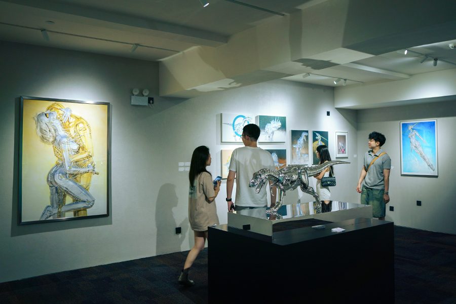 Interior of an art gallery at Oct-Loft Creative Culture Park.