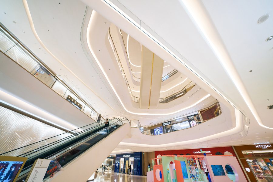 Interior of MixC Shenzhen Bay, a shopping mall in Shenzhen.